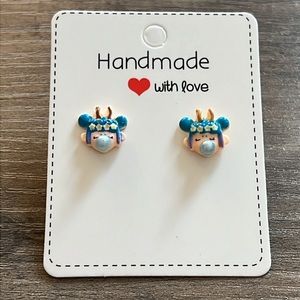 Handmade bubble gum girl earrings